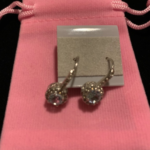 Genuine Blue & White Topaz Earrings - Picture 6 of 6